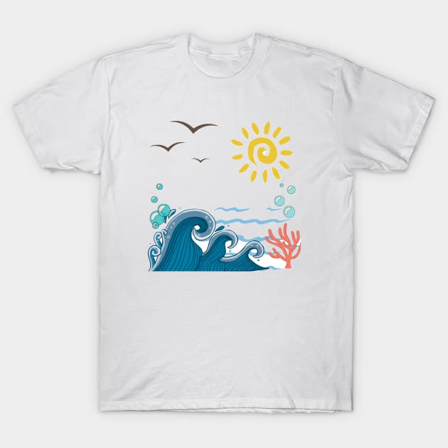 Summer and Sea T-Shirt by Ambition ,Art